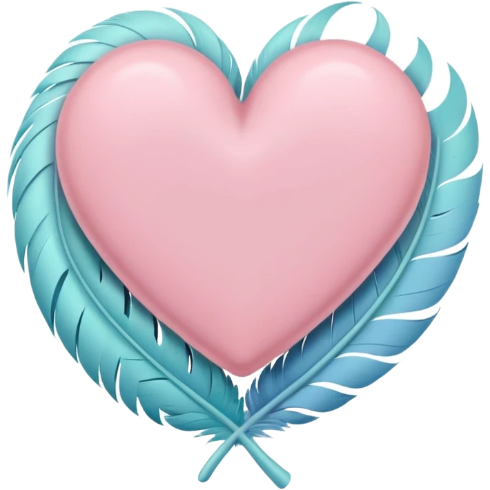 pastel heart with a soft pastel feather emoji