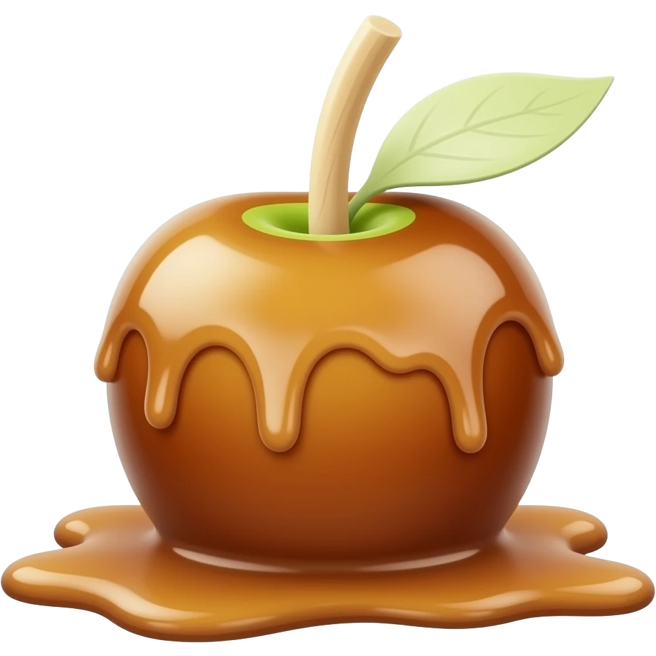 Toffee candy apple on a stick emoji