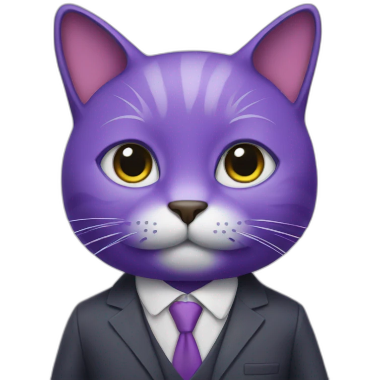 Purple cat in a suit emoji