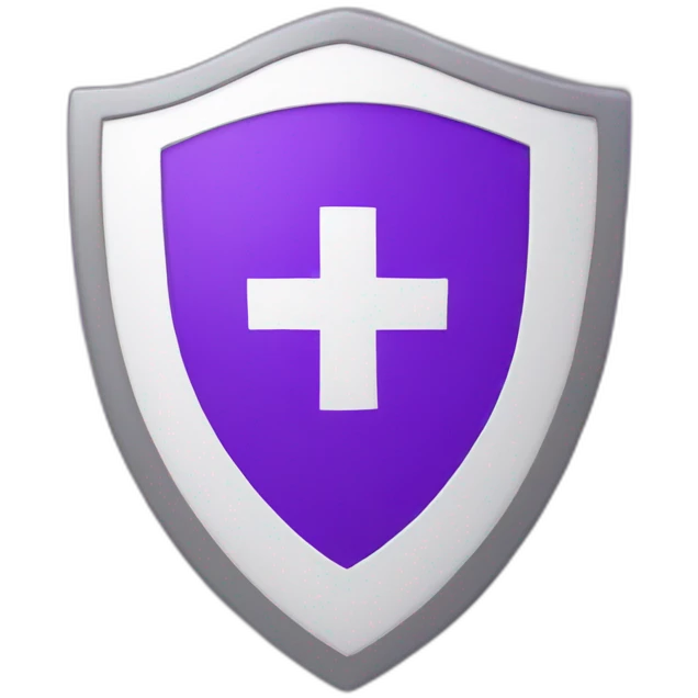 purple shield with a white plus symbol  emoji