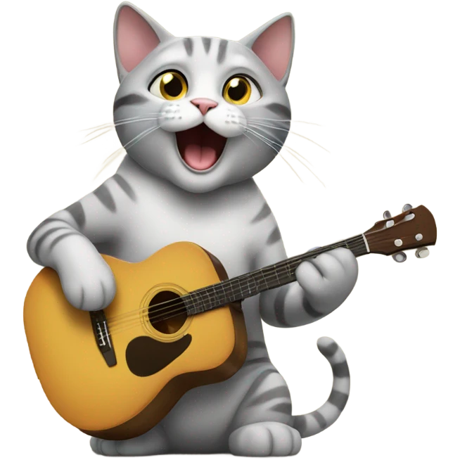 Cat singing a song emoji