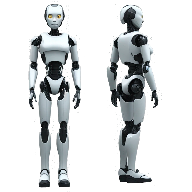 ai robot full body (from head to toe) real face humanoid emoji
