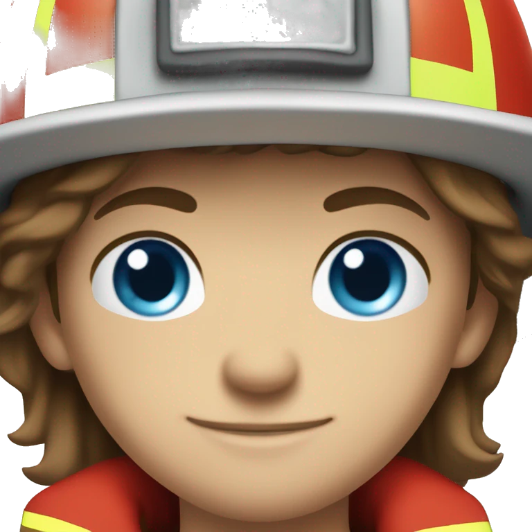 A 6‘2 foot tall firefighter. Handsome, Brown hair, Blue eyes, fit Build  emoji