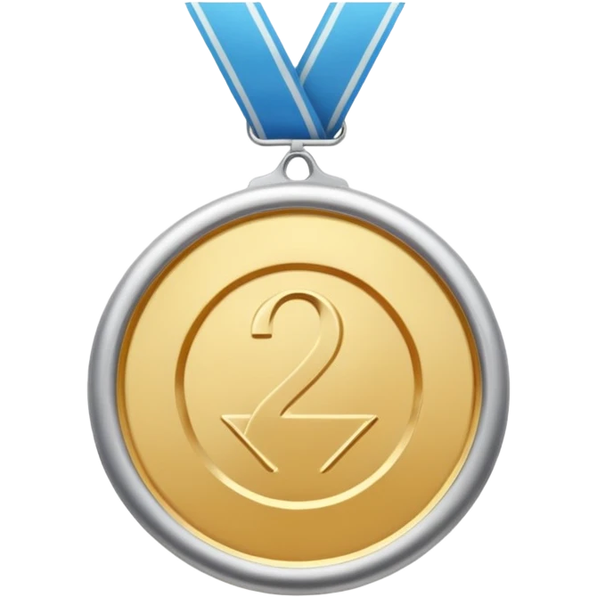 silver medal with no engraved on it emoji