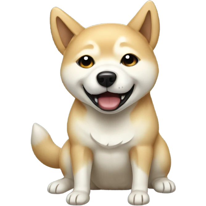 Cream Shiba crying in the rain emoji