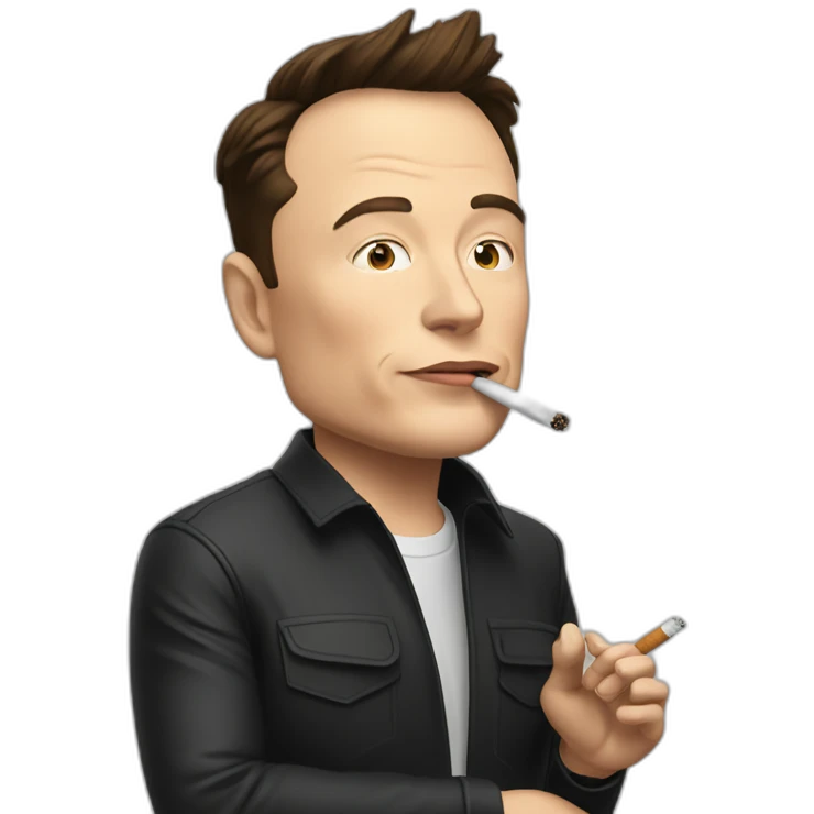 Elon Musk avec une cigarette emoji
