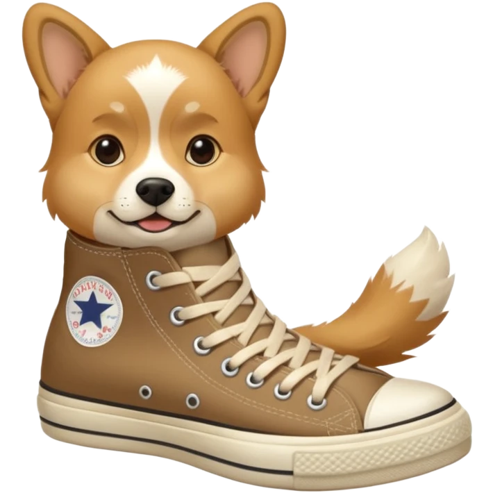 Dog wearing converse shoes emoji