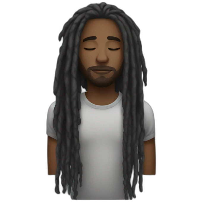 Black man dreadlock sleep emoji