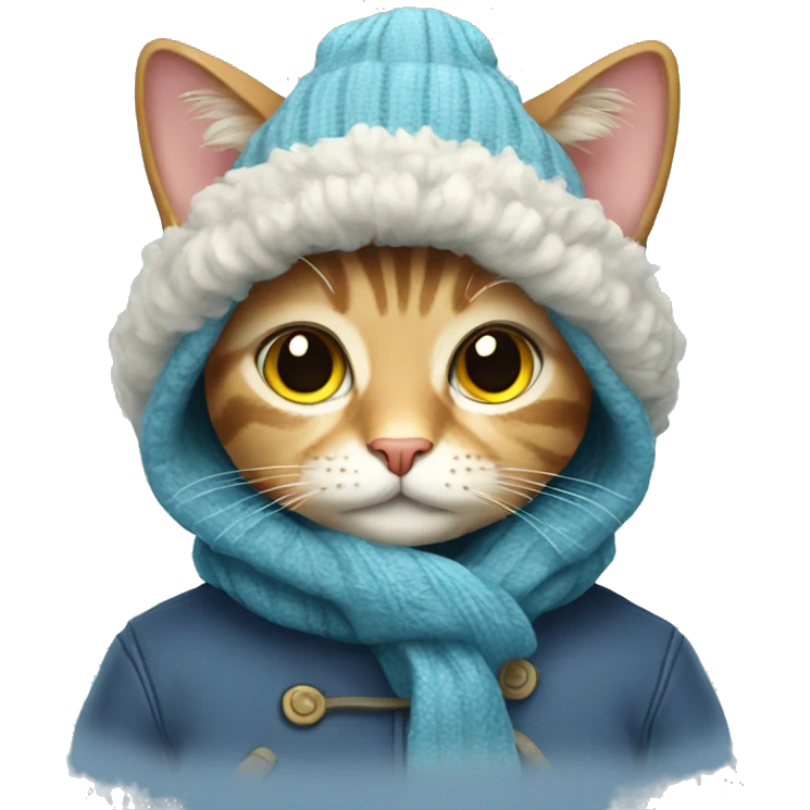 CAT with winter outfit emoji