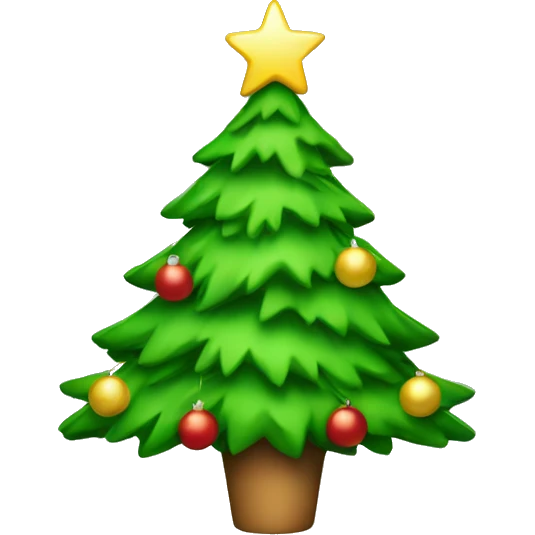 green christmas tree decorated emoji