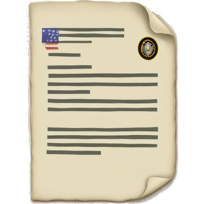 Military document inside phone emoji