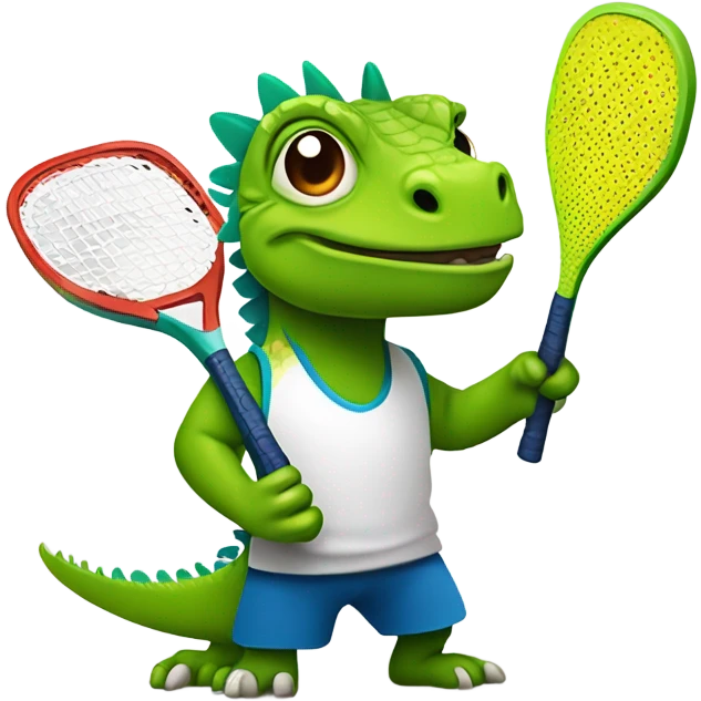 Iguana playing pickleball in key west emoji