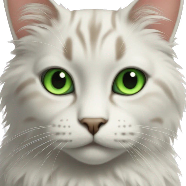 cat with green eyes fluffy emoji