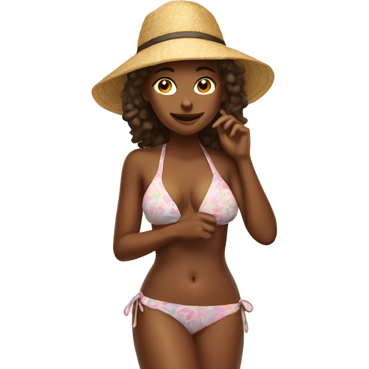 Girl in bikini sun bathing  emoji