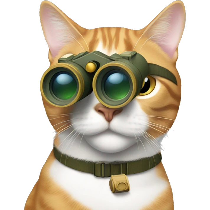 cat stalking with binoculars  emoji