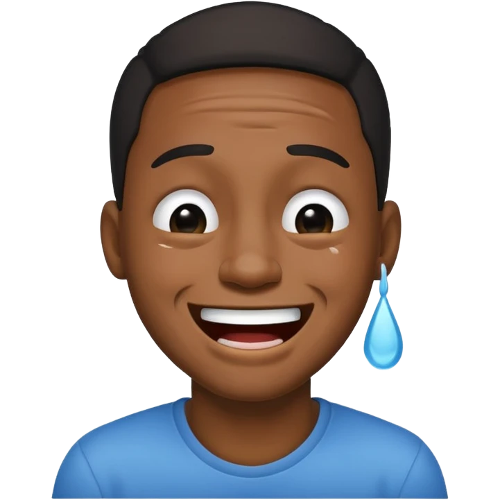 Blakc man laughing crying emoji