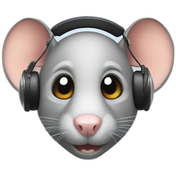 rat with headset on emoji