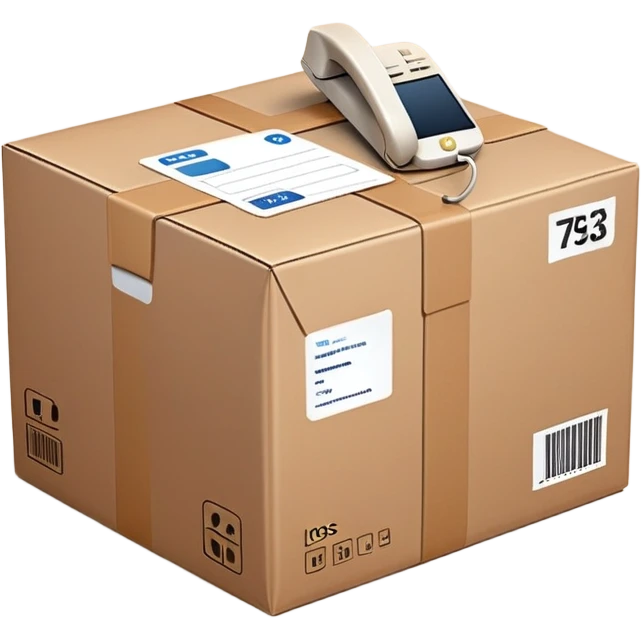 phone number and parcel delivery and online store emoji