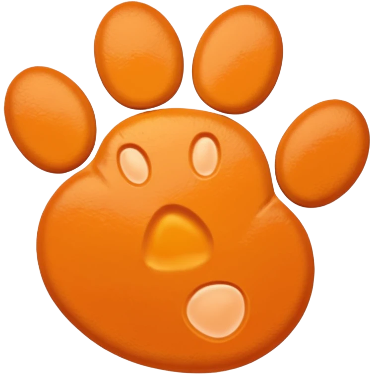 a light pastel orange pawprint emoji