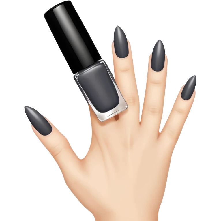 Christian Louboutin dark grey nail polish  emoji
