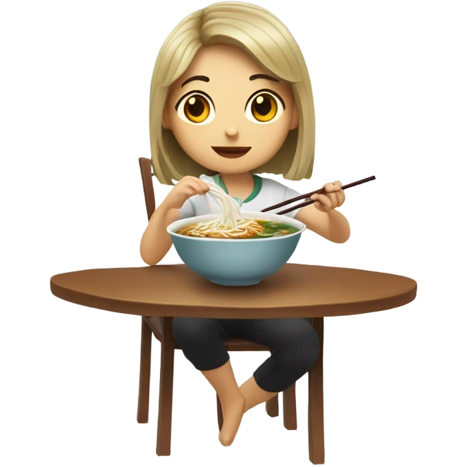 Girl eating PHO emoji