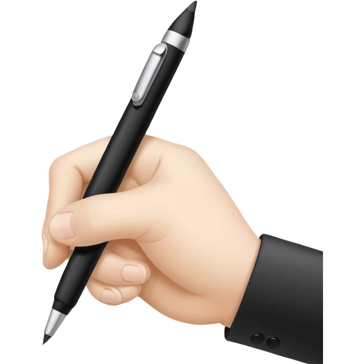 Hand is writing with black pen emoji