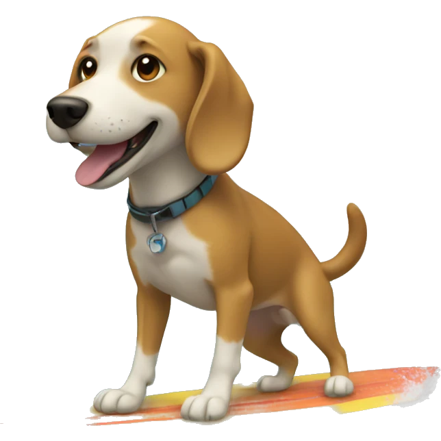 surfing dog emoji