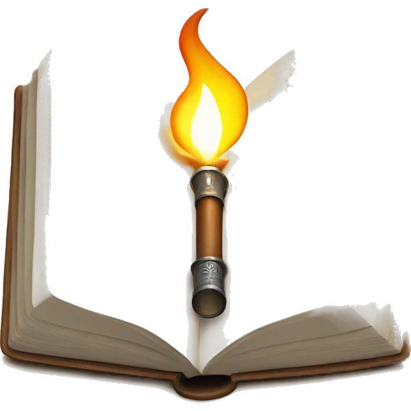Open Book with a torch in the center emoji