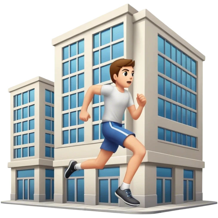 Running out a building emoji