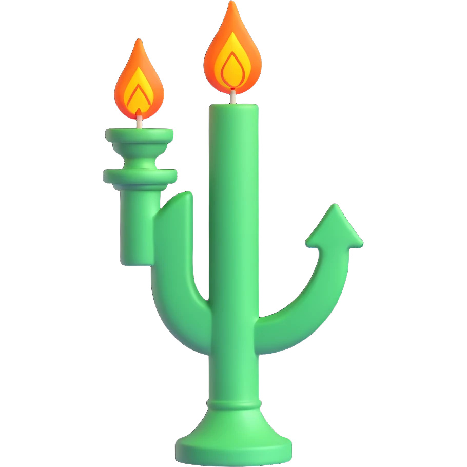 Add a green dollar sign to the stylized candlestick chart stock buy signal emoji, keep upward movement, no text, preserve 3D style, with no background. emoji