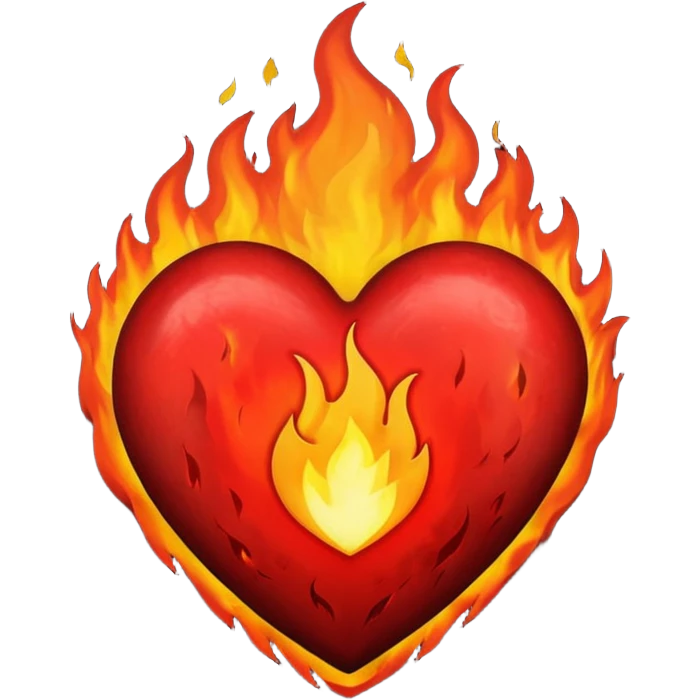 Black and red heart on fire emoji