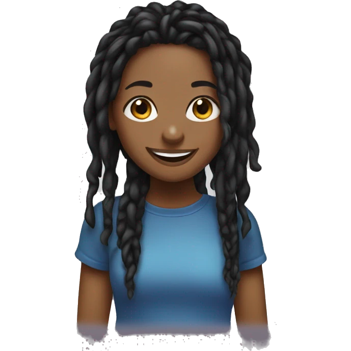 smiling girl with black locs emoji