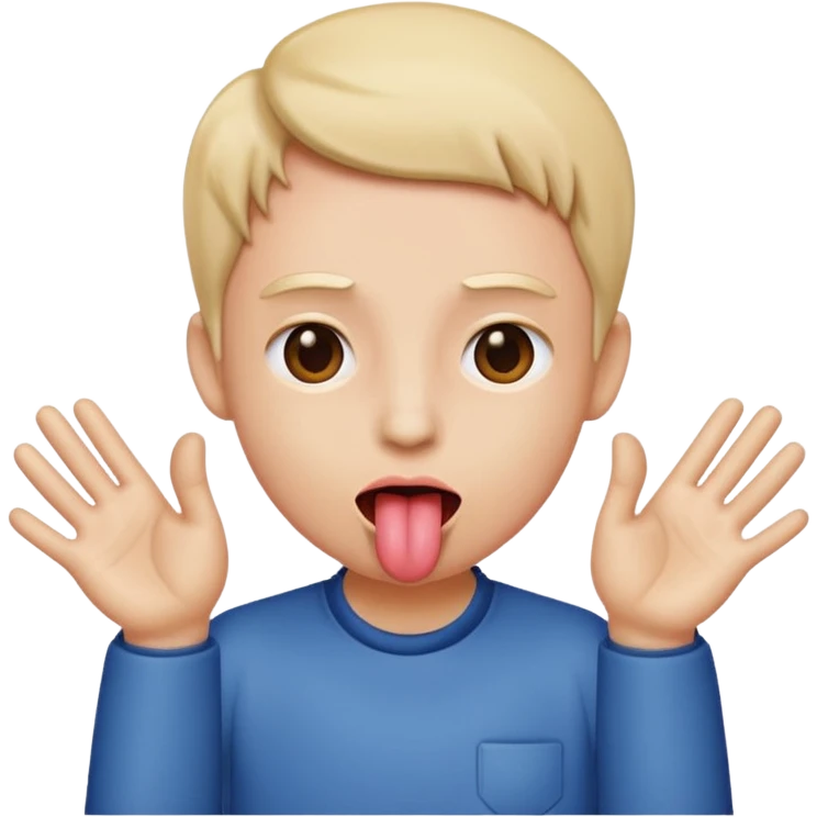 tongue sticking out with hands to the side emoji