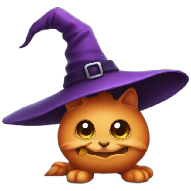 cute little creature wearing a witch hat emoji