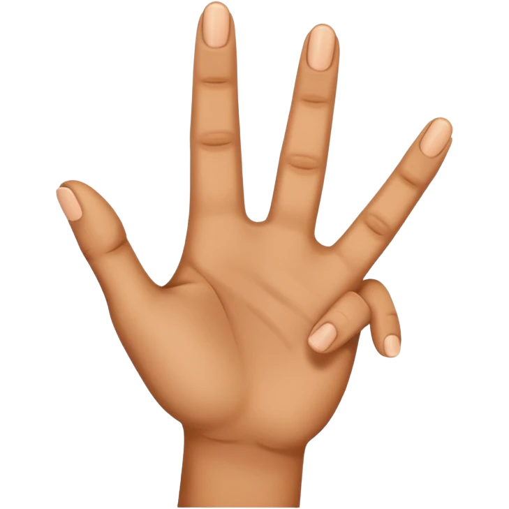 Mano con 3 dedos levantados emoji