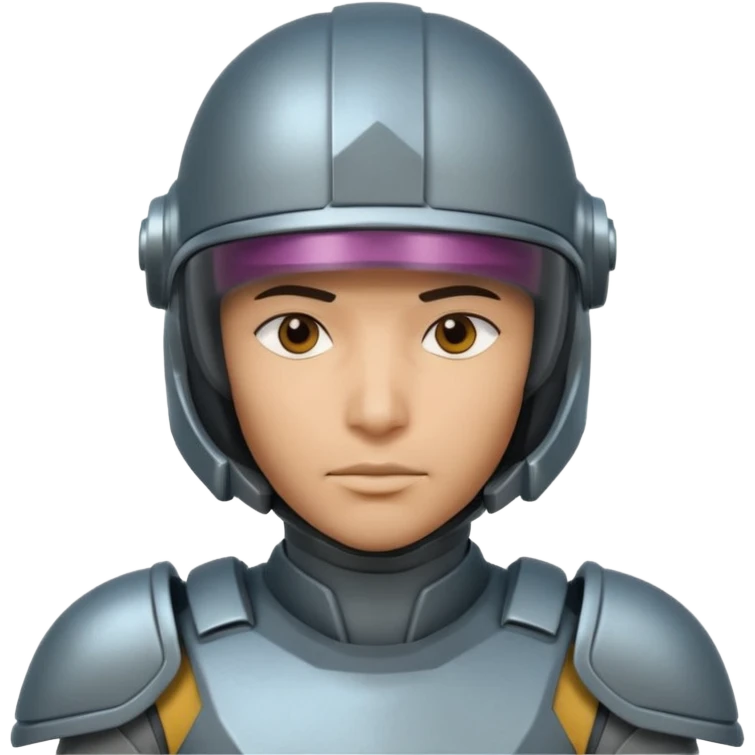 futuristic armored soldier human portrait, head and shoulders only, South Asian facial features, helmet visor, sci-fi armor details, 3D cartoon, mobile game icon style, clean background, no text, no watermark
 emoji