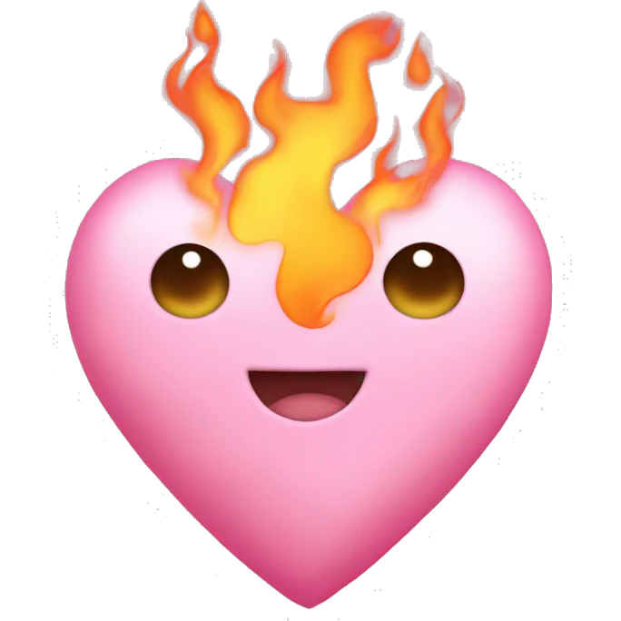 baby pink flaming heart  emoji