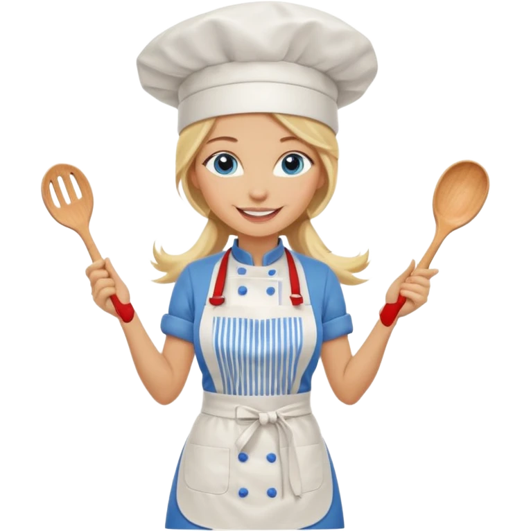 Full body 
Sexy Long Blonde hair blue eyed female chef emoji