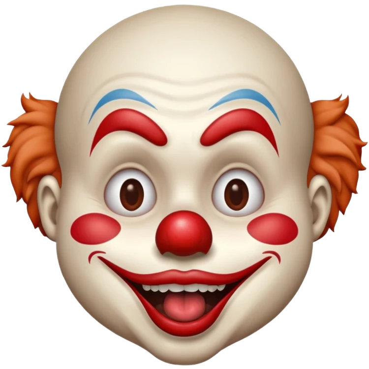 Clown with mouth open and mouth is full of chocolate emoji