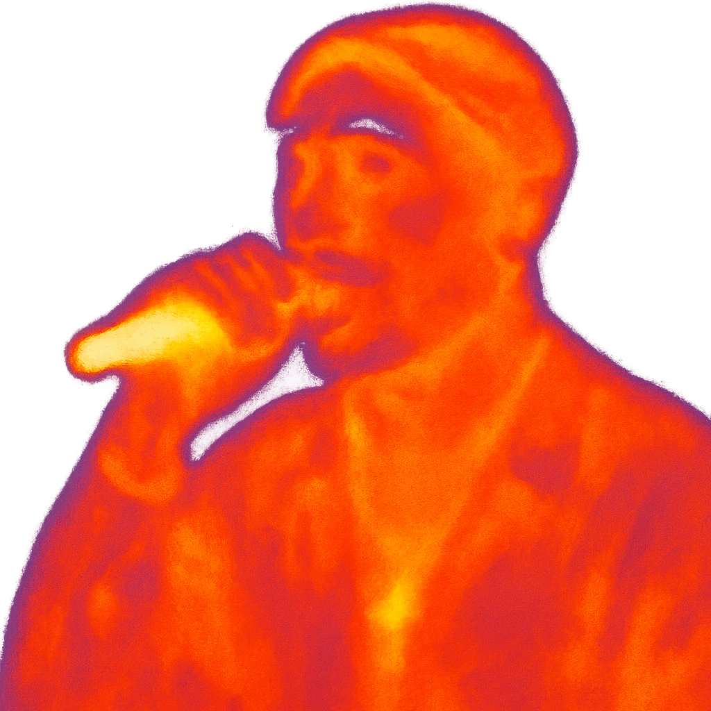 2Pac rapper holding a microphone emoji