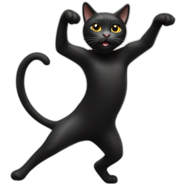 black dancing cat emoji