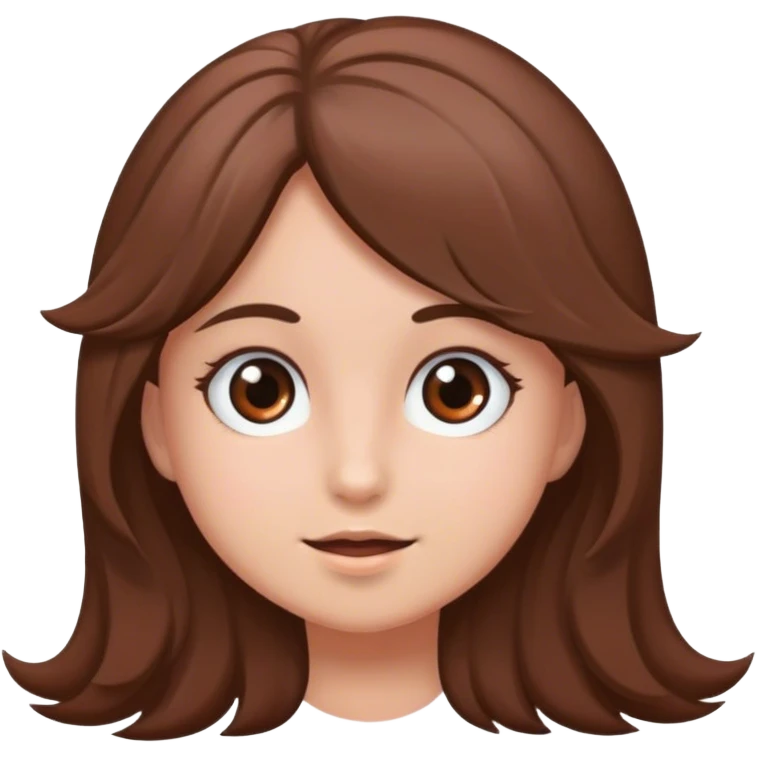 uma menina de cabelo castanho e olhos castanhos claro emoji