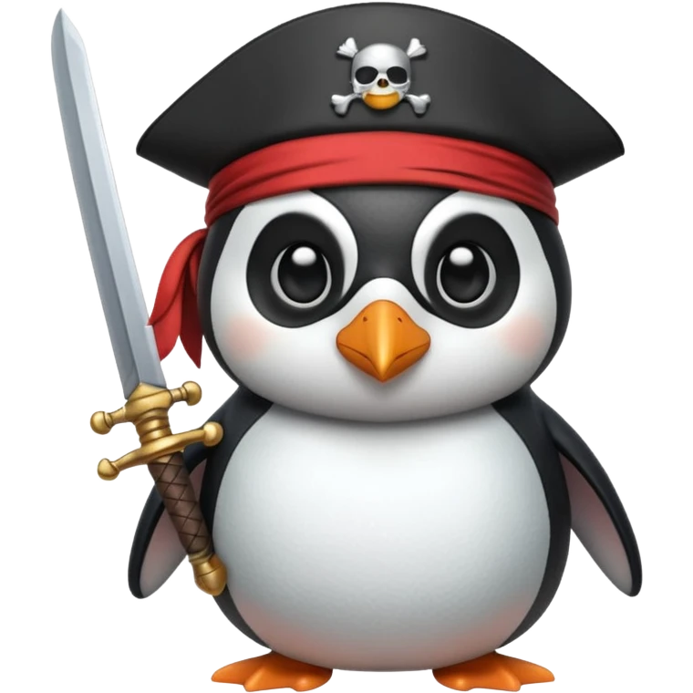 Penguin pirate emoji
