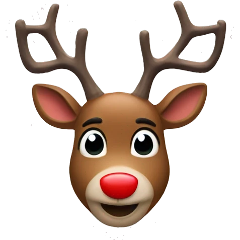 Rudolph red nosed reindeer emoji