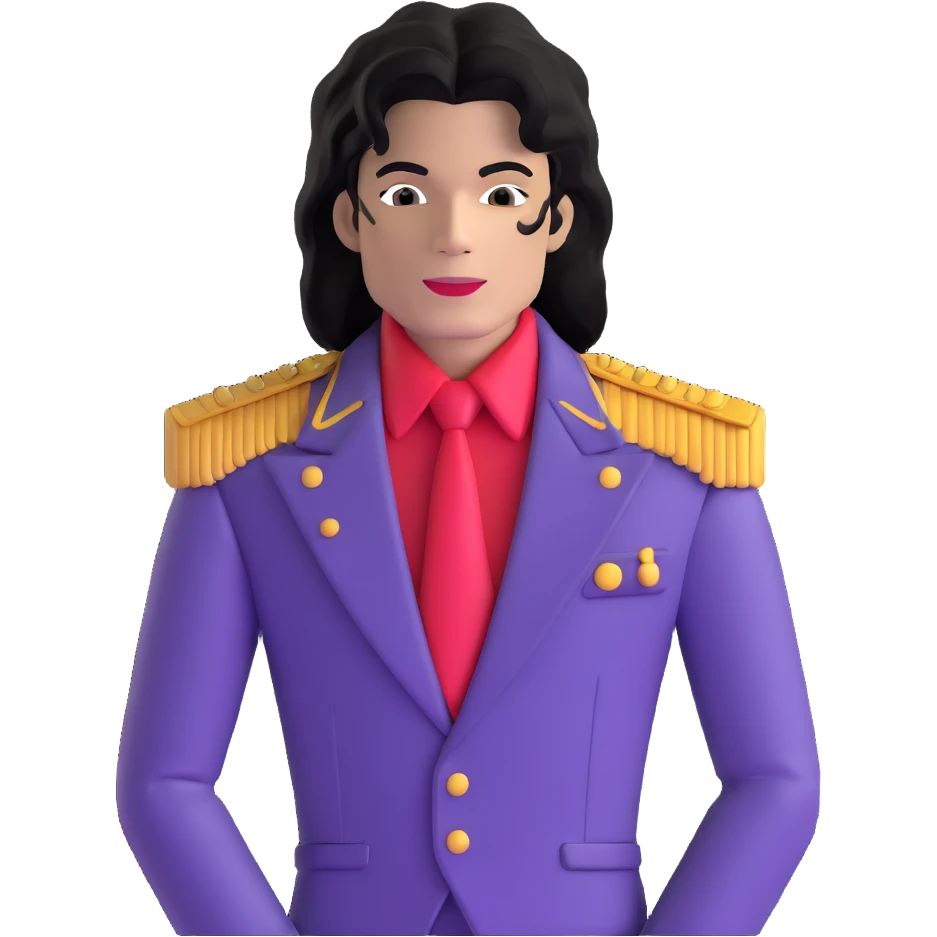 Michael Jackson upper body portrait with iconic outfit emoji
