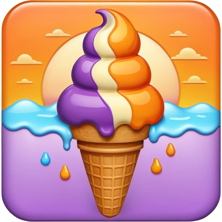 icecream sunset colors Lila and orange emoji