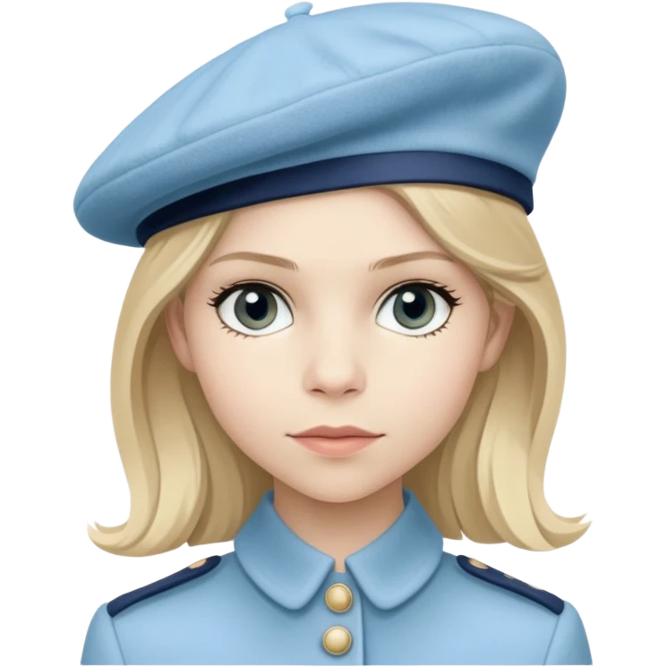Clemence Poesy is Fleur Delacour in harry potter, light blue classic French beret – soft, round, and slightly tilted to one side. emoji