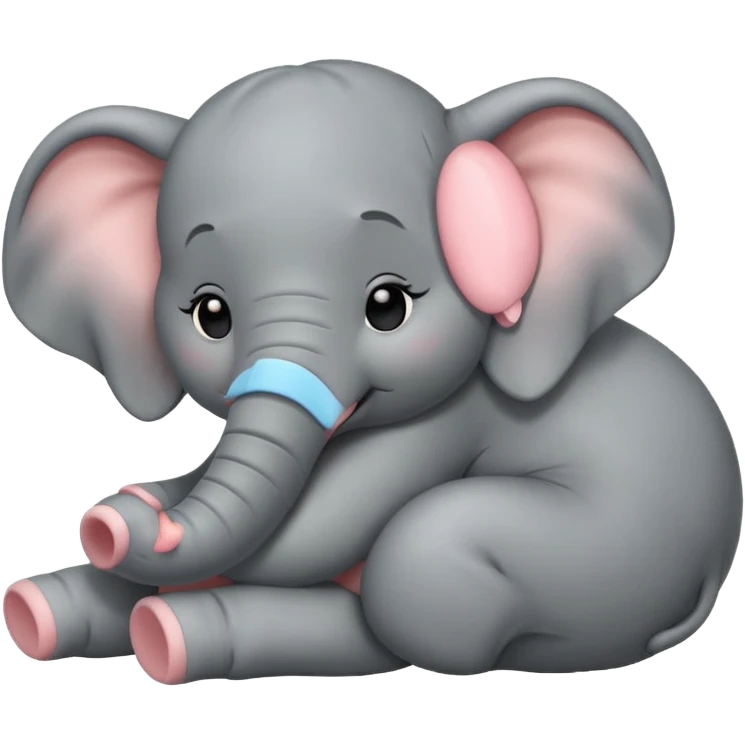 cute elephant sleeping. cartoon. resolutiom 48x48 emoji