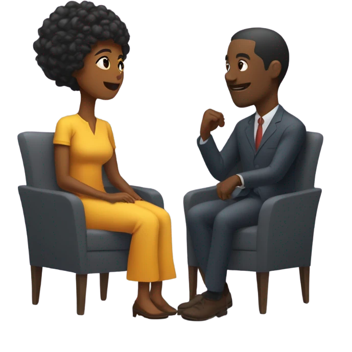 Black women talking to black therapist  emoji