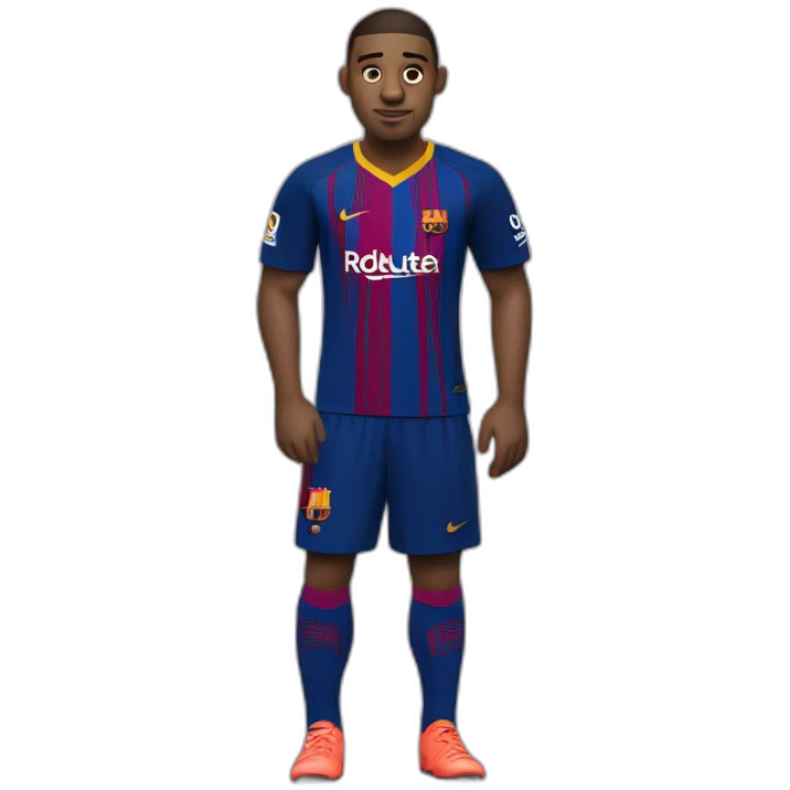 Real Down symdrome barcelona fc player emoji